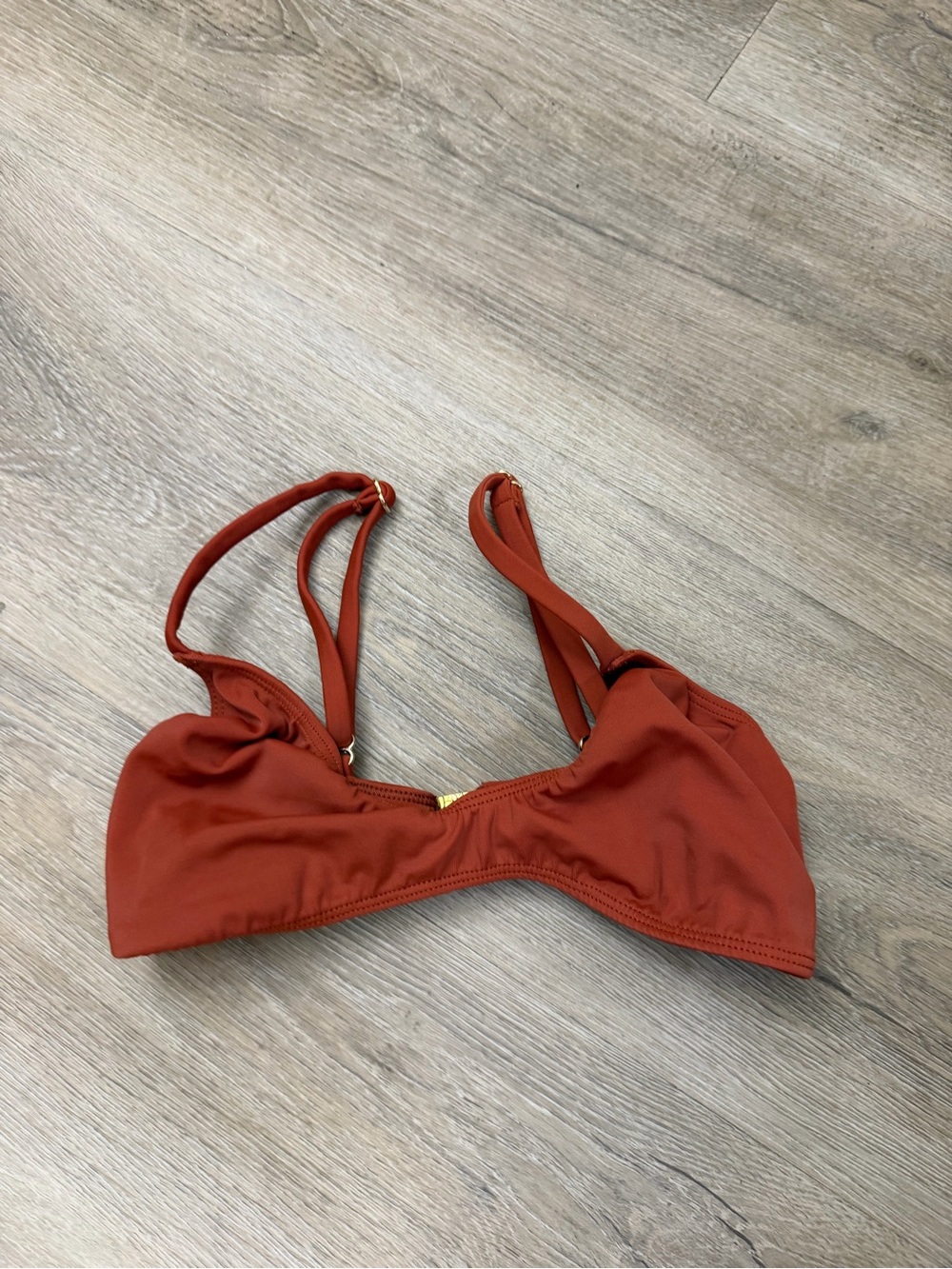 Gooseberry Bikini Top Women’s XS Rust Orange Adjustable Strap Swimwear